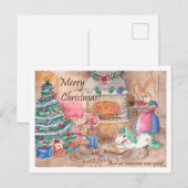 Kerstkaart Open Haard Familie fantasie Feestdagenkaart (Voorkant / Achterkant)