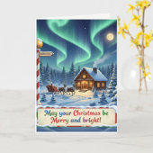 Kerstkaart- Opgeruimd en Hartelijk Kaart (Gele Bloem)
