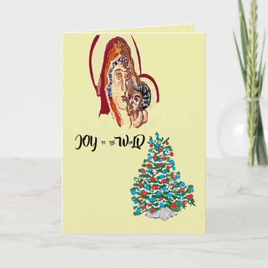 Kerstkaart opgevouwen : Vreugde aan de Wereld Feestdagen Kaart (Voorkant)