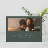 Kerstkaart 'Opwinding van de hoop' Groen Foto (Staand voorkant)