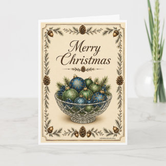 Kerstkaart - Ornamenten in Kom Feestdagen Kaart