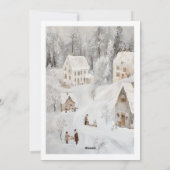 Kerstkaart Oude Dorpje Winter Kerstmis (Achterkant)