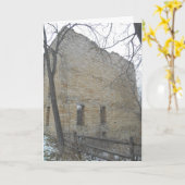 Kerstkaart "Oxford Mill Side Windows" Kaart (Gele Bloem)