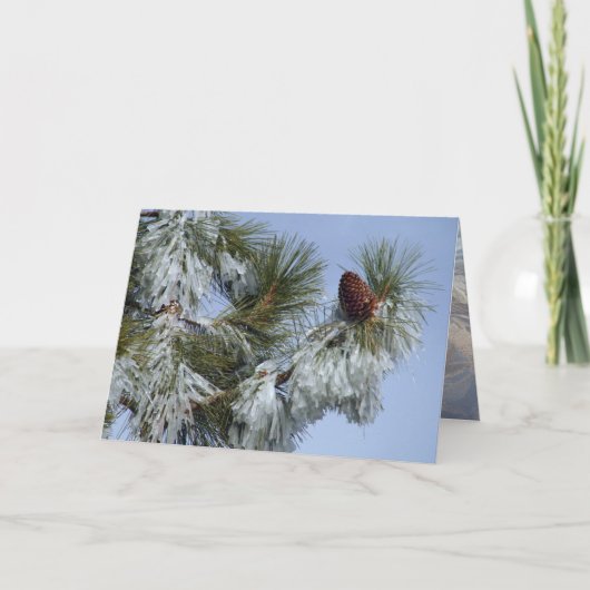 Kerstkaart - Pinecone Feestdagen Kaart (Voorkant)