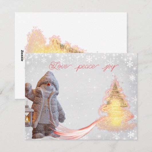 Kerstkaart plat (Voorkant / Achterkant)