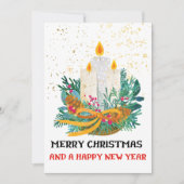 Kerstkaart plat 5x7 Kerstkaarsen (Voorkant)