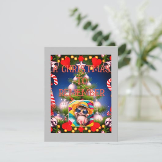 Kerstkaart plat, formaat: 10,8 cm x 14 cm, (Staand voorkant)