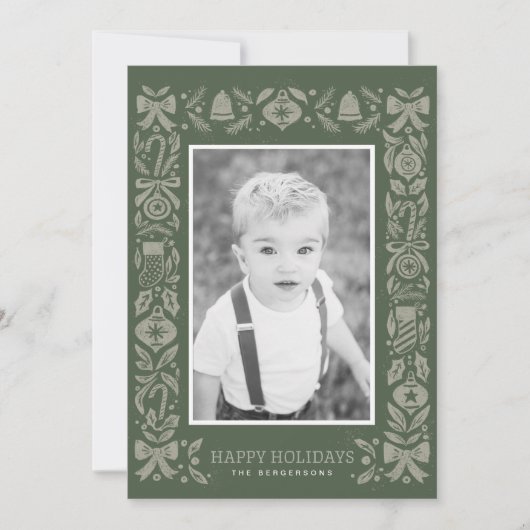 Kerstkaart plat, formaat: 10,8 cm x 14 cm, papier: (Voorkant)