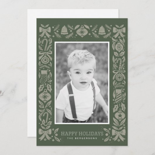 Kerstkaart plat, formaat: 10,8 cm x 14 cm, papier: (Voorkant / Achterkant)