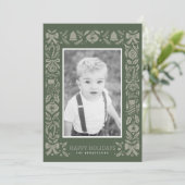 Kerstkaart plat, formaat: 10,8 cm x 14 cm, papier: (Staand voorkant)