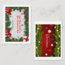 Kerstkaart plat, formaat: 10,8 cm x 14 cm, papier: