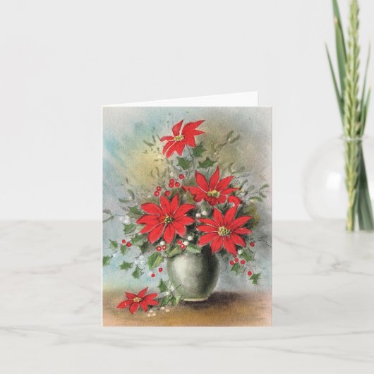  kerstkaart Poinsettia Kaart (Voorkant)