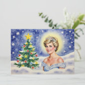 Kerstkaart Prinses Diana van Engeland (Staand voorkant)
