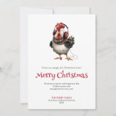 Kerstkaart Printen met Grappige Kippen (Voorkant)