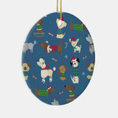Kerstkaart Pups Keramisch Ornament (Rechts)