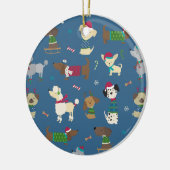 Kerstkaart Pups Keramisch Ornament (Links)
