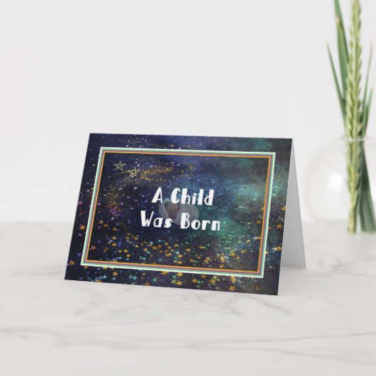 Kerstkaart Religieus Een Kind is Geboren Kaart (Voorkant)