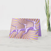 Kerstkaart Rendier Paars Goud Feestdagen Kaart (Voorkant)