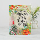 Kerstkaart Rockin' Around the Christmas Tree Kaart (Staand voorkant)