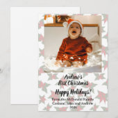 Kerstkaart rode bloem baby's eerste kerstmis kaart (Voorkant / Achterkant)