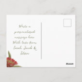 KerstKaart  Rode Floral Briefkaart (Achterkant)