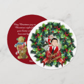 Kerstkaart ronde krans (Voorkant / Achterkant)