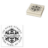 Kerstkaart Rondgaande Sneeuwvlok Retouradres Rubberstempel (Gestempeld)