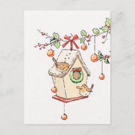 Kerstkaart roodborst sneeuw, Robin Christmas card Feestdagenkaart