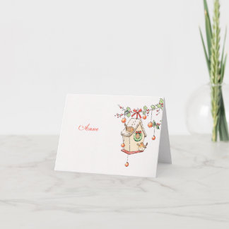 Kerstkaart roodborst tafeldecoratie kaart