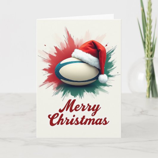 Kerstkaart Rugby Kaart (Voorkant)