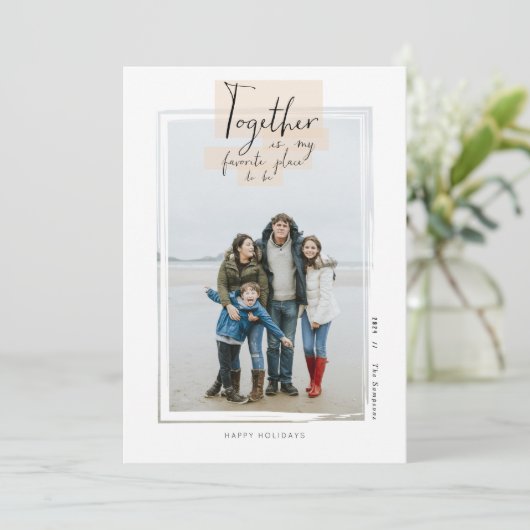 Kerstkaart 'Samenhouden' met foto (Staand voorkant)