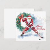 Kerstkaart Santa Hockey (Voorkant / Achterkant)