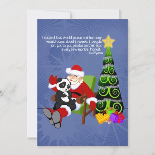 Kerstkaart Santa Panda Flat (Voorkant)