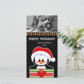 Kerstkaart Schattigee pinguïns (Staand voorkant)