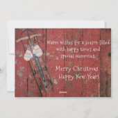 Kerstkaart, Schuur, Kinderen, Sleden, Australische Feestdagenkaart (Achterkant)