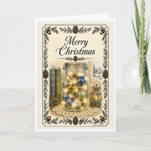 Kerstkaart - Siervoorwerp Pot Feestdagen Kaart (Voorkant)