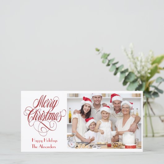 Kerstkaart Sjabloon met Plaatshouder voor Foto's (Staand voorkant)