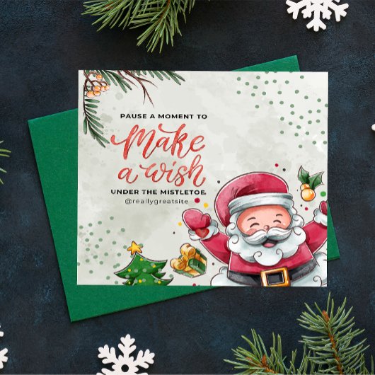 Kerstkaart sjabloon, Vintage Kerstman Santa