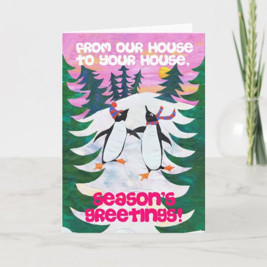 kerstKaart - Skateboarden Feestdagen Kaart (Voorkant)