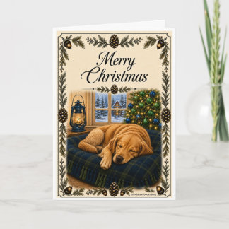 Kerstkaart - Slapende Hond Feestdagen Kaart