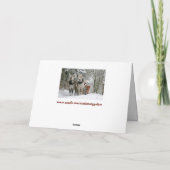 Kerstkaart slee van het ritje feestdagen kaart (Achterkant)