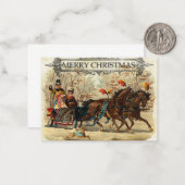 kerstkaart - Sleigh Notitiekaartje (Voorkant / Achterkant in situ)