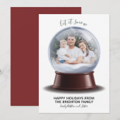 Kerstkaart Sneeuwbol Laat het sneeuwen 2021 Kaart (Voorkant / Achterkant)