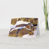 Kerstkaart Sneeuwluipaard Feestdagen Kaart (Voorkant)