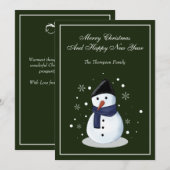 Kerstkaart Sneeuwman Plat (Voorkant / Achterkant)