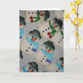 Kerstkaart "Sneeuwmannen Cookies" Kaart (Gele Bloem)