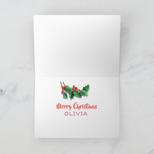 Kerstkaart sneeuwmannen op maat gemaakte kaart (Binnen)