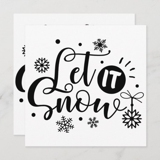 Kerstkaart: Sneeuwt maar raak (Voorkant / Achterkant)