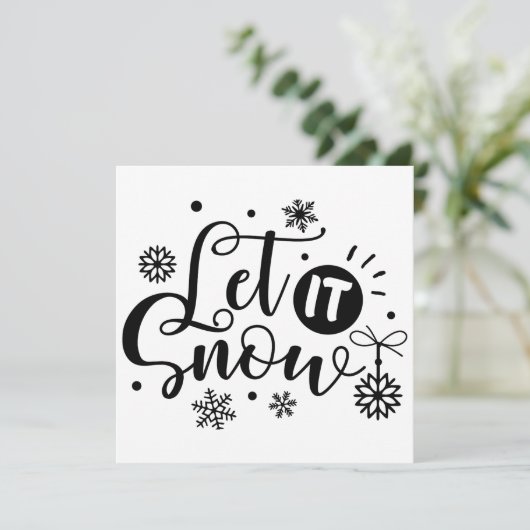 Kerstkaart: Sneeuwt maar raak (Staand voorkant)