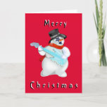 kerstKaart Snowman met Guitar Musical Kaart<br><div class="desc">Sneeuwman met gitaar MIGNED Painting - Merry Christmas Kaarten - Kies uw favoriete kleuren / tekst / lettertype</div>